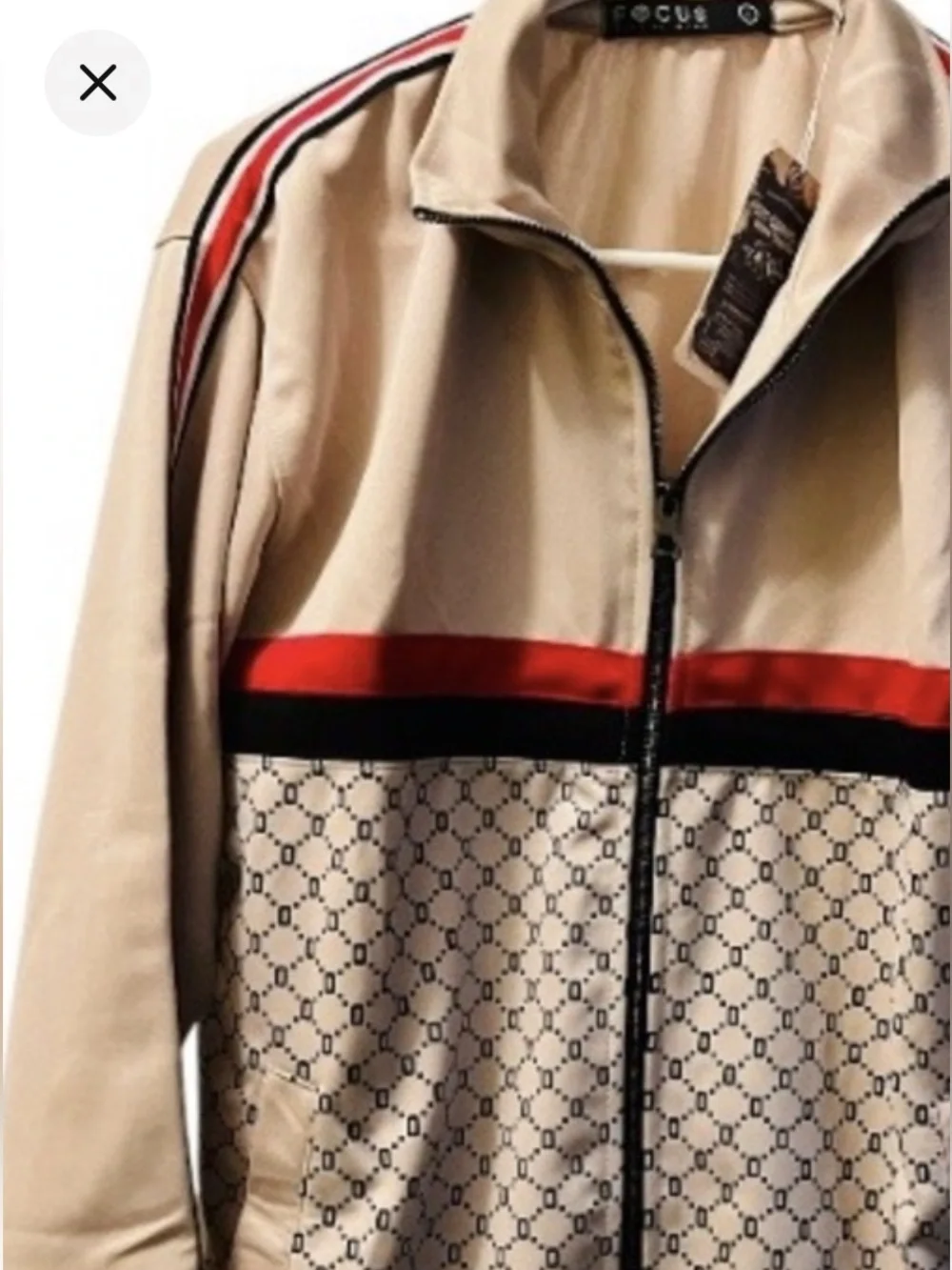 FOCUS NWT Beige & Red Track Jacket - Picture 4 of 10